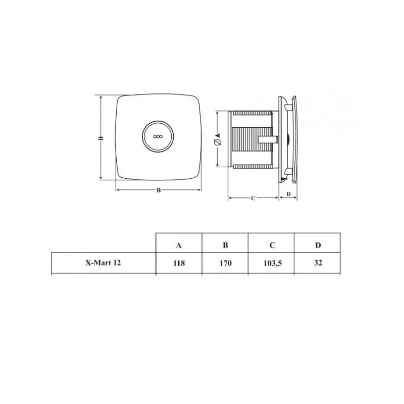 Вытяжной вентилятор Cata X-MART 12 HYGRO Фото - 4