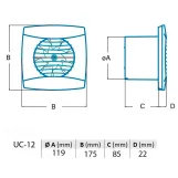 Вытяжной вентилятор Cata UC-12 TIMER Фото - 3